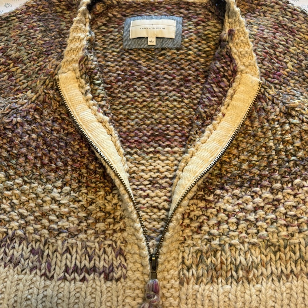 Angel Of The North by Anthropologie Chunky Multicolor Knit Large Cardigan - Picture 7 of 9